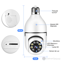 Thumbnail for 🔒📹 Cámara de Seguridad Inalámbrica Adaptador Bombilla: Vigilancia Inteligente al Alcance de Tu Mano 📹🔒